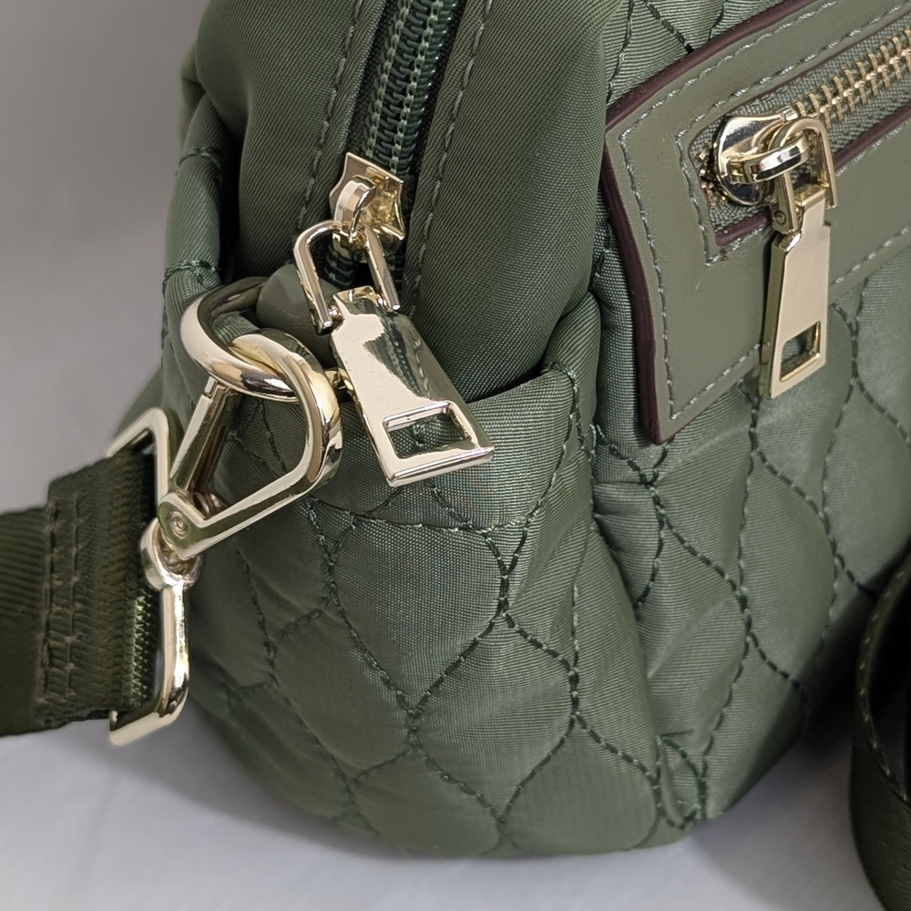 Bella Russo Olive Quilted Crossbody Bag with Gold Accents - Picture 9 of 15